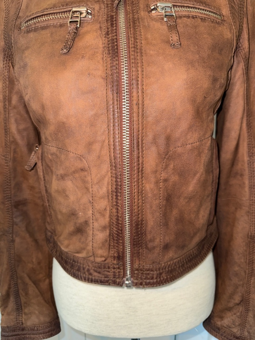 Black Rivet Brown Suede Jacket Sz XS - Picture 4 of 12